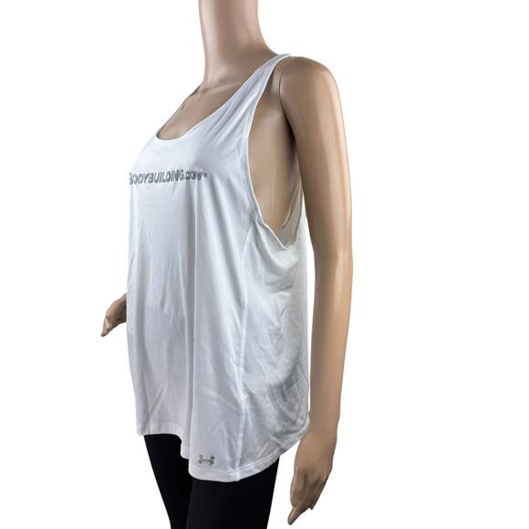 New Under Armour Body Building Scoop Neck Cutout Sports Racerback Tank Top XL - Picture 4 of 7